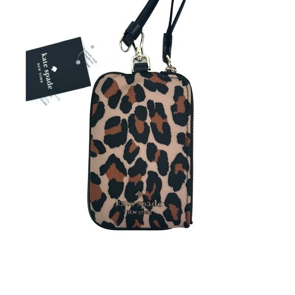 kate spade Handbags - Kate Spade Chelsea Leopard Card Case Lanyard